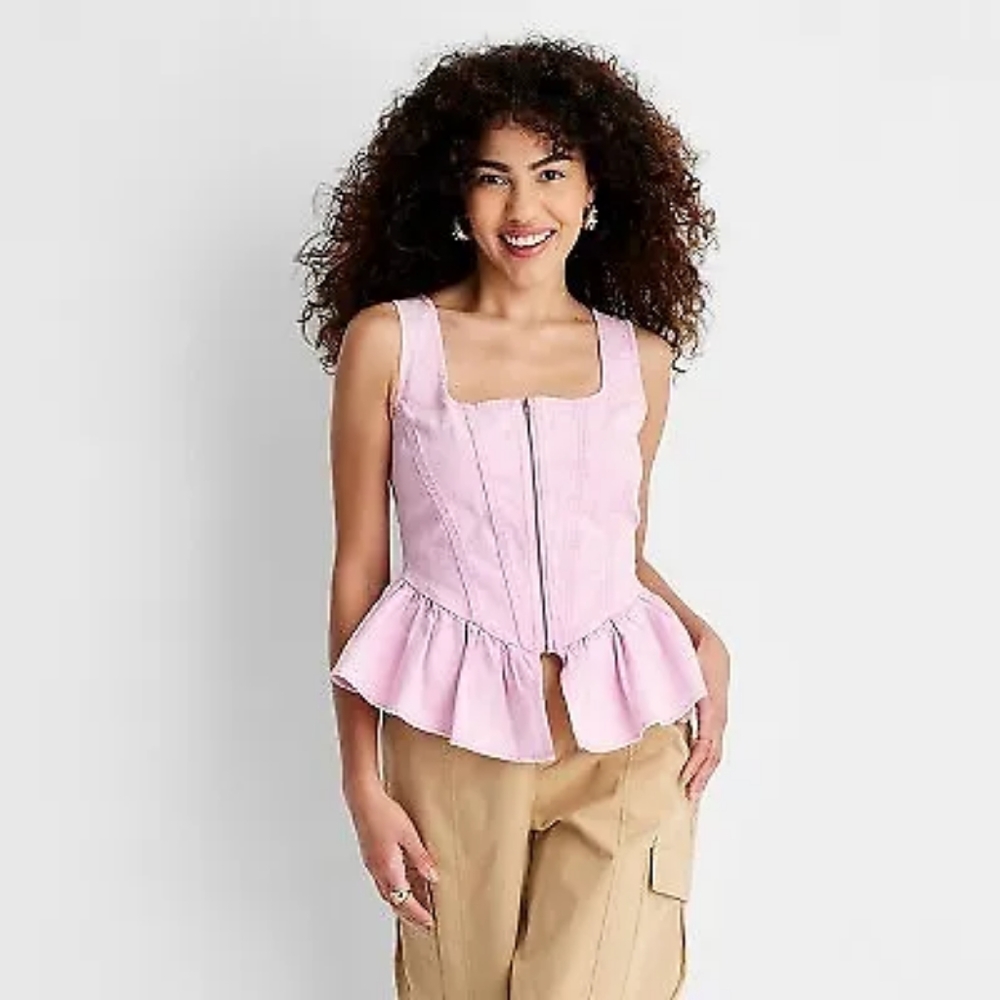 Future Collective Sleeveless Denim Corset Top